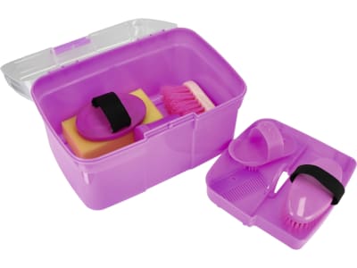 KERBL Putzbox rosa für Kinder, 8-teilig, 321766