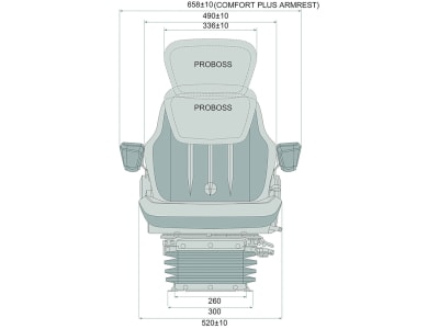 PROBOSS Traktorsitz "AS3520", luftgefedert, Stoff, schwarz