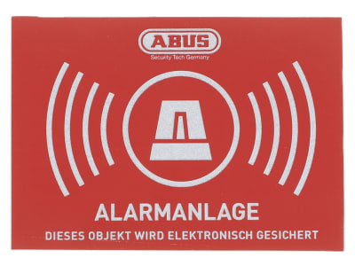 ABUS Aufkleber Alarm  Warnaufkleber ohne Logo, 74 x 52,5 mm, reflektierend