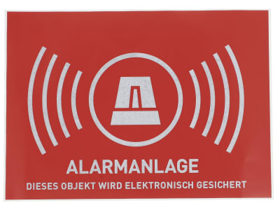 ABUS Aufkleber Alarm  Warnaufkleber ohne Logo, 148 x 105 mm, reflektierend