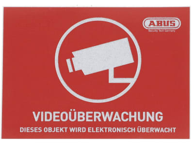 ABUS Aufkleber Video  Warnaufkleber Video, 74 x 52,5 mm, reflektierend