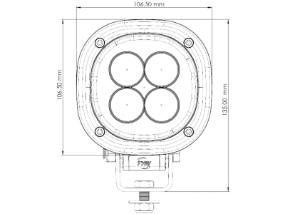 TYRI LED-Arbeitsscheinwerfer "1010 Bluebeam" rechteckig 10.000 cd, 9 – 60 V, Funkentstörung CISPR 25 Klasse 4