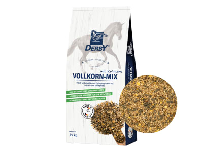 DERBY® Vollkorn-Mix mit Kräutern proteinarmes, staubarmes Pferdemüsli 25 kg Sack DERBY® Vollkorn-Mix mit Kräutern proteinarmes, staubarmes Pferdemüsli 25 kg Sack
