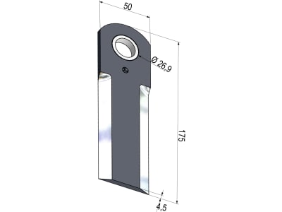 MWS Häckslermesser 175 x 50 x 4,5 mm glatt, für Mähdrescher mit Strohhäcksler Case IH, 60-0170-09-02-0