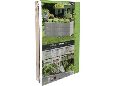 JUWEL Hochbeet Timber 3er-Set nordic wood 60 x 52 x 130 cm Kunststoff mit hochwertiger Holzoptik