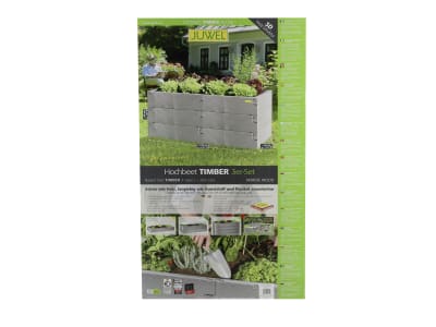 JUWEL Hochbeet Timber 3er-Set nordic wood 60 x 52 x 130 cm Kunststoff mit hochwertiger Holzoptik