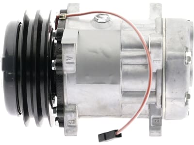 Klimakompressor 12 V mit Riemenscheibe Ø 140 mm, 2 Rippen, für Teleskoplader Claas; Traktor Challenger, Massey Ferguson, 850883N Klimakompressor 12 V mit Riemenscheibe Ø 140 mm, 2 Rippen, für Teleskoplader Claas; Traktor Challenger, Massey Ferguson, 850883N