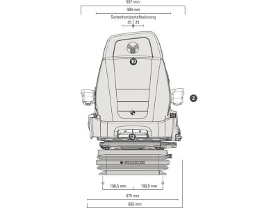 Grammer Traktorsitz "Maximo® XT Evolution Dynamic", Niederfrequenzfederung, Stoff, grau/schwarz