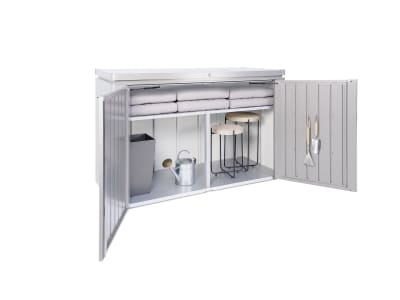 Biohort HighBoard 200  200 x 84 cm quarz-grau; metallic  Fahrradbox, Mülltonnenbox, Gartenbox