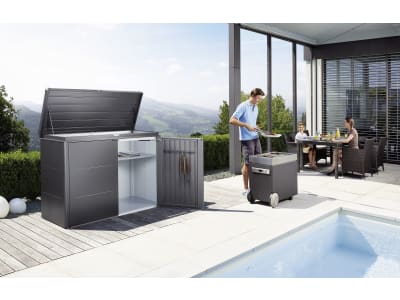 Biohort HighBoard 160  160 x 70 cm nachtgrau; metallic  Fahrradbox, Mülltonnenbox, Gartenbox