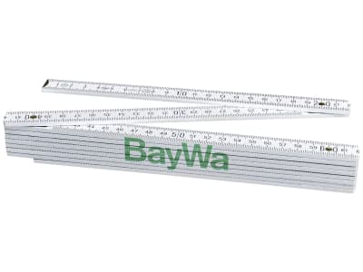 BayWa Meterstab 200 cm Buche; Metall weiß