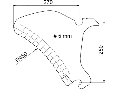 Pöttinger Ladewagenmesser "Durastar" 270 x 250 x 5 mm, für Schneidwerk Ladewagen Jumbo, 434.157