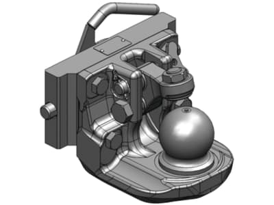 scharmüller Kugeleinsatz "K80®" mit Adapterplatte W241 zur Obenanhängung, 241/22/30 mm, Fendt grau, für Traktor mit Anhängebock, 03.6241.32-A11