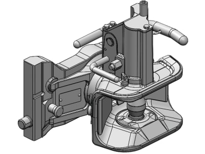 scharmüller Zugmaul Standard, automatisch mit Adapterplatte W311, 311/22/30 mm, Ø Bolzen 38 mm, Fendt grau, für Traktor mit Anhängebock, 05.3113.221-A11