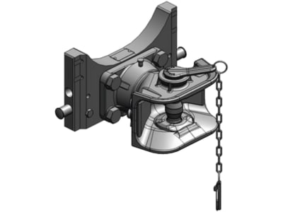 scharmüller Zugmaul Standard, manuell mit Adapterplatte W311, 311/22/30 mm, Ø Bolzen 38 mm, schwarz, für Untenanhängung Traktor mit Anhängebock, 03.3115.06-A02