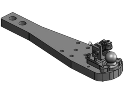 scharmüller Kugelbalken "K80®" Standard, 1.060 x 250 x 60 mm, für Original Anhängebock mit Zugpendelrahmen Traktor Challenger MT 755 E, MT 765 E, MT 775 E, 00.964.571.0-A02