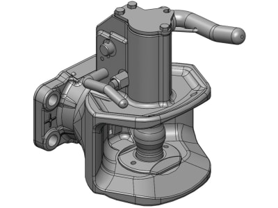 scharmüller Zugmaul "K2" automatisch, drehbar, mit Flansch B x H 120 × 55 mm, Ø Bolzen 38 mm, schwarz, für Adapterplatte Anhängebock Traktor, 05.1203.02-A02