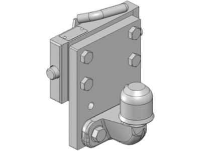 scharmüller Kugeleinsatz "ISO 50" mit Adapterplatte W200, 200/22/30 mm, Holder grau, Holder Traktor mit Anhängebock für PKW-Anhängekupplung, 03.7200.04-A19