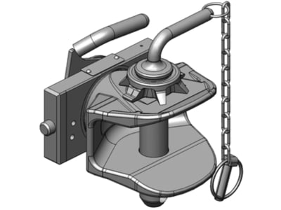 scharmüller Zugmaul Standard, manuell mit Adapterplatte W160 , 160/16/25 mm, Ø Bolzen 31 mm, schwarz, für Traktor mit Anhängebock, 05.1609.060-A02