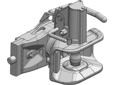 scharmüller Zugmaul Standard, automatisch mit Adapterplatte W330, 330/25/32 mm, Ø Bolzen 38 mm, schwarz, für Traktor mit Anhängebock, 07.3303.191-A02