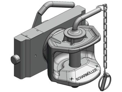 scharmüller Zugmaul Standard, manuell mit Adapterplatte W255, 255/25/32 mm, Ø Bolzen 31 mm, schwarz, für Traktor mit Anhängebock, 03.2555.01-A02