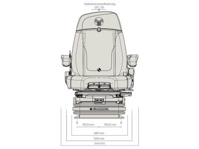 Grammer Traktorsitz "Maximo® XT Dynamic Plus", Niederfrequenzfederung, Stoff, anthrazit/silber