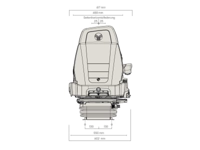 Grammer Traktorsitz "Maximo® Evolution Dynamic", Niederfrequenzfederung, Stoff, anthrazit/silber