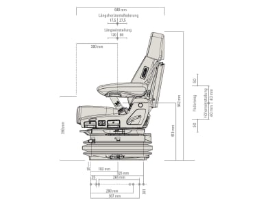 Grammer Traktorsitz "Maximo® XT Evolution Active", luftgefedert mit 12 V-Kompressor, Stoff, anthrazit/silber Grammer Traktorsitz "Maximo® XT Evolution Active", luftgefedert mit 12 V-Kompressor, Stoff, anthrazit/silber