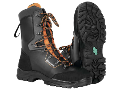 Husqvarna® Schnittschutz-Lederstiefel "Classic 20", schwarz; warnorange