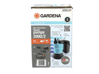 Gardena Akku-Klarwasser-Tauchpumpe 2000/2 18V P4A Ready-To-Use Set Klarwasserpumpe, Wasserpumpe, Tauchpumpe 14600-61 Gardena Akku-Klarwasser-Tauchpumpe 2000/2 18V P4A Ready-To-Use Set Klarwasserpumpe, Wasserpumpe, Tauchpumpe 14600-61