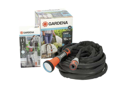 Gardena Textilschlauch Gartenschlauch Liano mit Hahnverbinder Indoor  10 m  1/2" schwarz  35 bar 18427-32