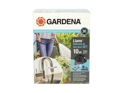 Gardena Textilschlauch Gartenschlauch Liano mit Hahnverbinder Indoor  10 m  1/2" schwarz  35 bar 18427-32