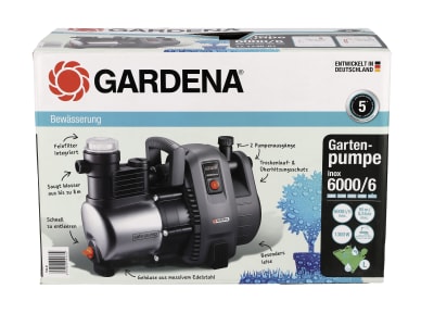 GARDENA Gartenpumpe 6000/6 inox Wasserpumpe GARDENA Gartenpumpe 6000/6 inox Wasserpumpe