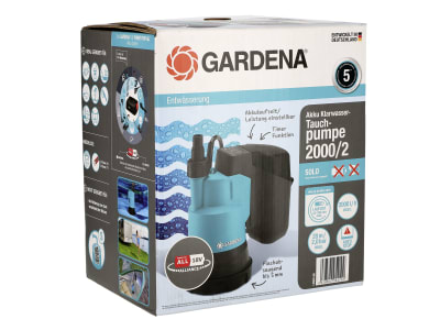 Gardena Akku-Klarwasser-Tauchpumpe 2000/2 18V P4A ohne Akku, ohne Ladegerät Klarwasserpumpe, Wasserpumpe, Tauchpumpe 14600-66