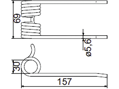 Pöttinger Pick-up Zinken "Durastar" 157 x 69 x 5,6 mm für Ladewagen Jumbo 6000, 6600, 7200, 8000, SK07989-0548+1 Pöttinger Pick-up Zinken "Durastar" 157 x 69 x 5,6 mm für Ladewagen Jumbo 6000, 6600, 7200, 8000, SK07989-0548+1