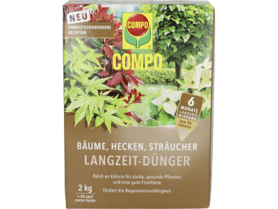COMPO Bäume, Sträucher Langzeit-Dünger Bäume, Hecken, Sträucher Langzeit-Dünger 2 kg Schachtel COMPO Bäume, Sträucher Langzeit-Dünger Bäume, Hecken, Sträucher Langzeit-Dünger 2 kg Schachtel