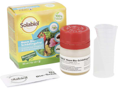 Solabiol Neem Bio-Schädlingsfrei 30 ml  biologische Schädlingsbekämpfung an Zierpflanzen, Kräutern, Kartoffeln und Gemüse 