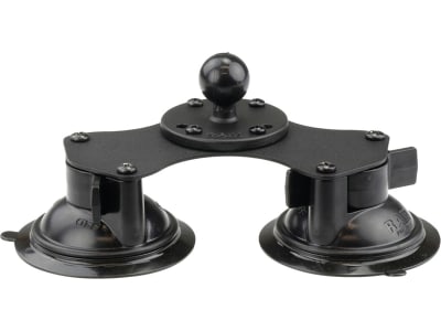 RAM® MOUNTS Saugnapf "Twist-Lock™" mit B-Kugel 25,4 mm/1", 2-fach, mit Basisplatte "Round", RAM-B-189B-202U