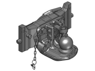 scharmüller Kugeleinsatz "K80®" mit Adapterplatte W390, 390/25/32 mm, Fendt grau, für Traktor mit Anhängebock, 07.6390.42-A11