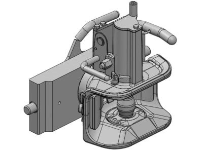 scharmüller Zugmaul Standard, automatisch mit Adapterplatte W314, 314/20/30 mm, Ø Bolzen 38 mm, Claas grau, für Traktor mit Anhängebock, 03.3143.221-A08