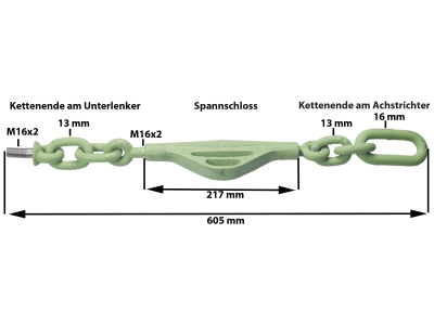 Spannkette Unterlenker, links/rechts für Deutz-Fahr D2506-D5506, D4007-4807, INTRAC 2002, 2003