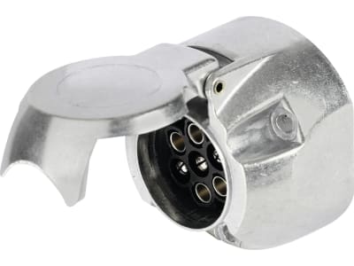 Herth + Buss Steckdose 7-polig, 6 – 12 V, Schraubanschluss, Aluminium, DIN ISO 1724, Einsatz herausnehmbar, 51 305 120