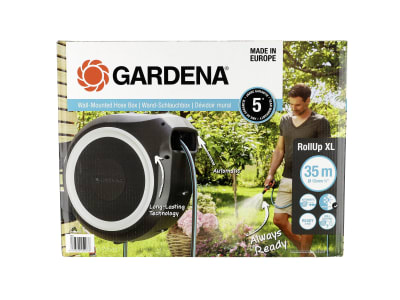 GARDENA Wand-Schlauchbox RollUp mit Gartenschlauch  Schlauchtrommel, Gartenschlauchbox 18632-20