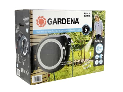 Gardena Wand-Schlauchbox RollUp mit Gartenschlauch  Schlauchtrommel, Gartenschlauchbox 18627-20