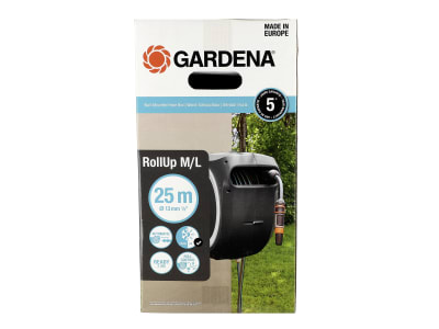 Gardena Wand-Schlauchbox RollUp mit Gartenschlauch  Schlauchtrommel, Gartenschlauchbox 18622-20