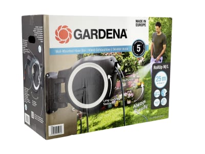 Gardena Wand-Schlauchbox RollUp mit Gartenschlauch  Schlauchtrommel, Gartenschlauchbox 18622-20