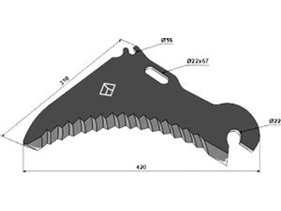 Industriehof® Ladewagenmesser 420 x 310 x 5 mm für Mengele Rotobull