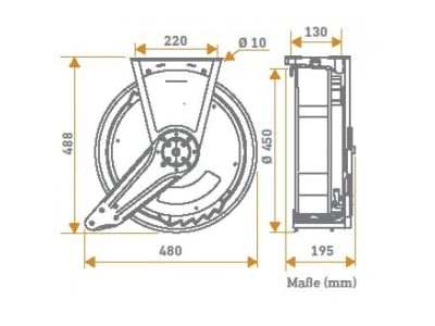 Samoa PROFI-SCHLAUCHAUFROLLER 506 mit 10m Schlauch 1/2"  