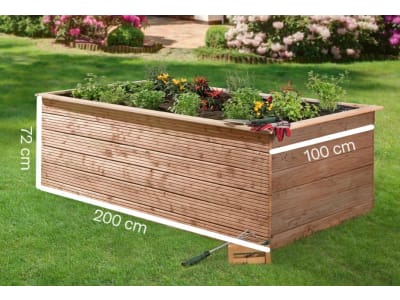  Hochbeet Lärchenholz 200 x 100 x 72 cm  natur ohne Füllerde, Füllmenge 1.440 l
