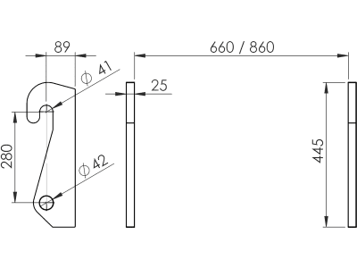 Düvelsdorf Anschweißplatte für Schäffer hydraulisch 42 mm (660 mm), 3519116